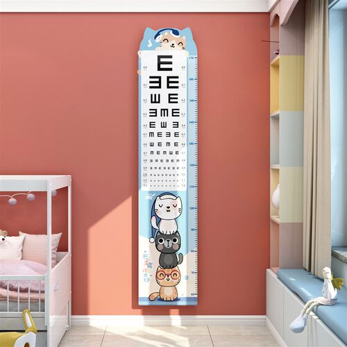 视力表墙面贴纸家用儿童房间布置宝宝卧室装饰P品测量尺身高卡通