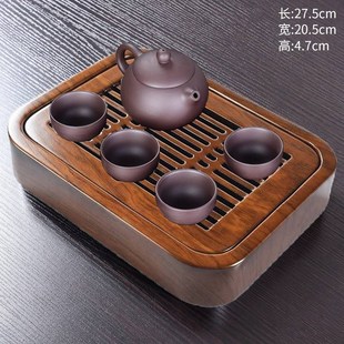 小茶盘一人用家用小型储水迷你沥水黑檀实木茶台功夫茶具托盘套装
