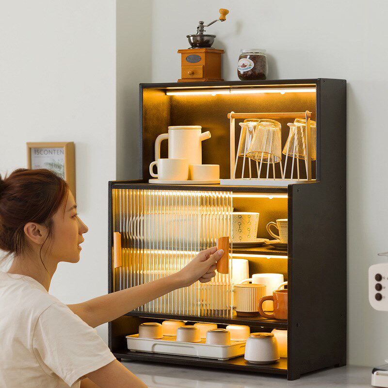 茶具收纳柜桌f面收纳盒杯子展示柜子厨房水杯置物架杯架餐具储物