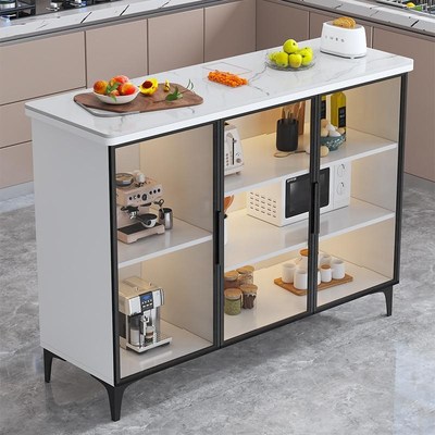 岩板厨房置物柜多功能切菜桌操作台多层餐边柜储物柜可移动茶水柜