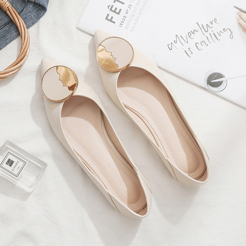 2021年早春秋新款网红尖头浅口晚晚鞋平底四季单鞋女夏百搭瓢鞋女,女鞋,浅口单鞋,淘宝优惠券,粉丝福利购,淘宝优惠卷