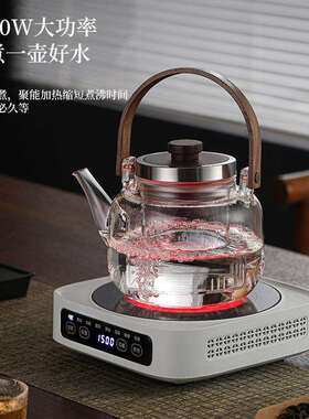 Micur/米厨电陶炉耐热玻璃提梁茶壶高硼硅玻璃蒸煮双用多功能茶壶