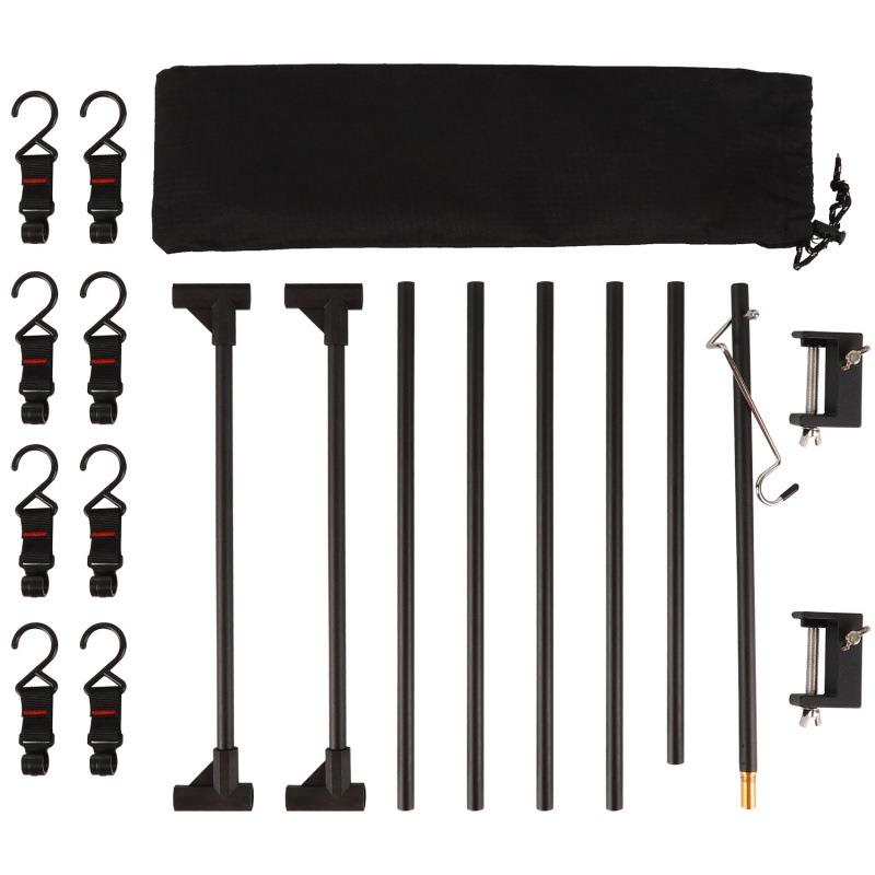 户外露营桌面置物挂架铝合金野餐烧烤餐具多用途架子桌边野营灯架