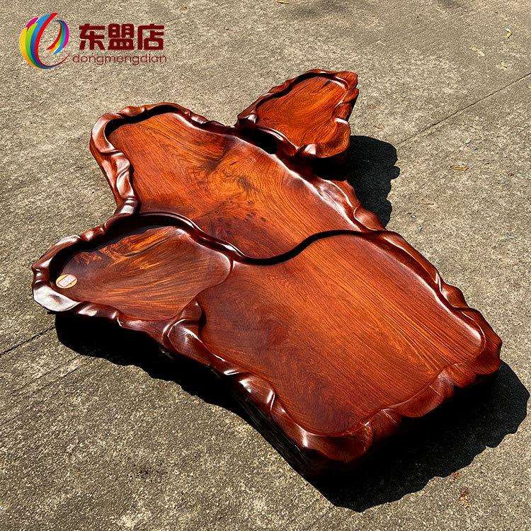 缅甸花梨茶盘原木茶几随型工夫茶大果紫檀整块大号茶海茶台清货