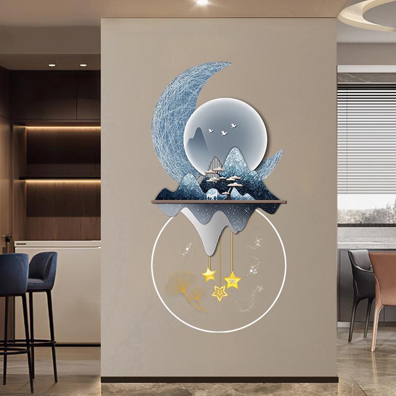 轻奢创意玄关装饰画挂饰墙壁装饰中式发光氛围感立体亚克力装饰画