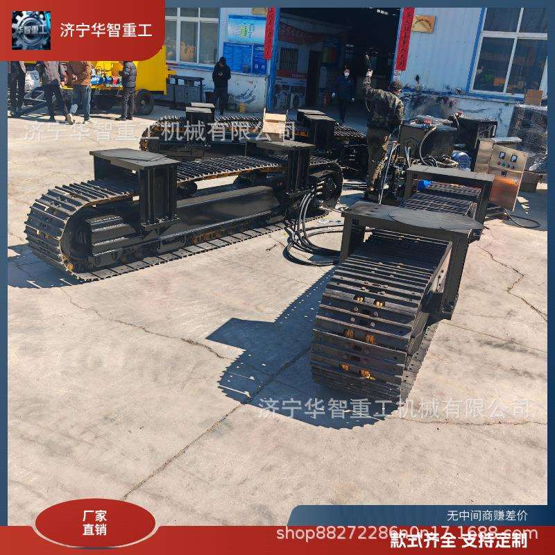 60吨80吨橡胶钢制履带底盘总成 液压行走总成柴油电动液压站厂家