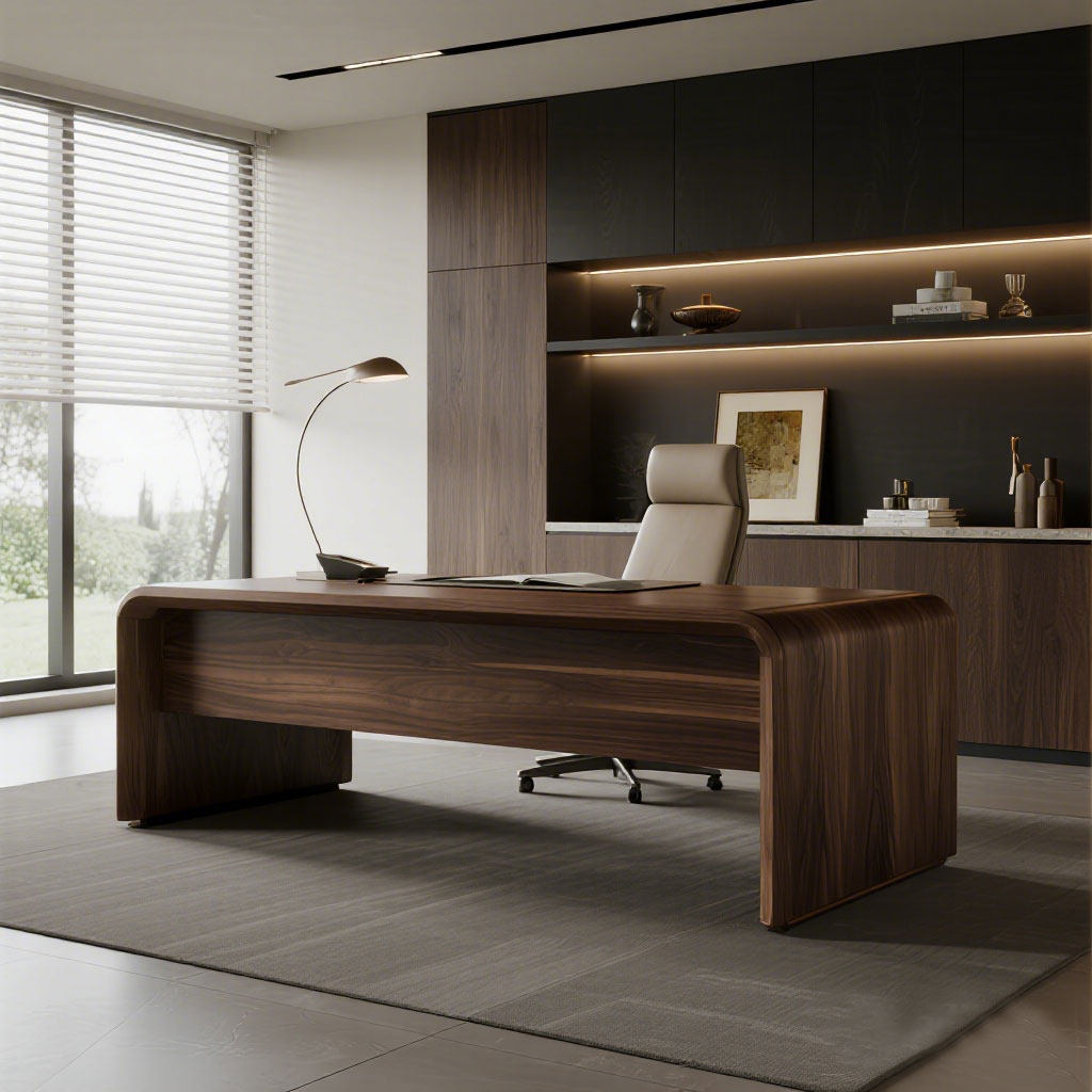 新中式实木办公桌现代简约轻奢高级感老板桌总裁桌办公室大班台,商业/办公家具,大班台/主管桌,淘宝优惠券,粉丝福利购,淘宝优惠卷