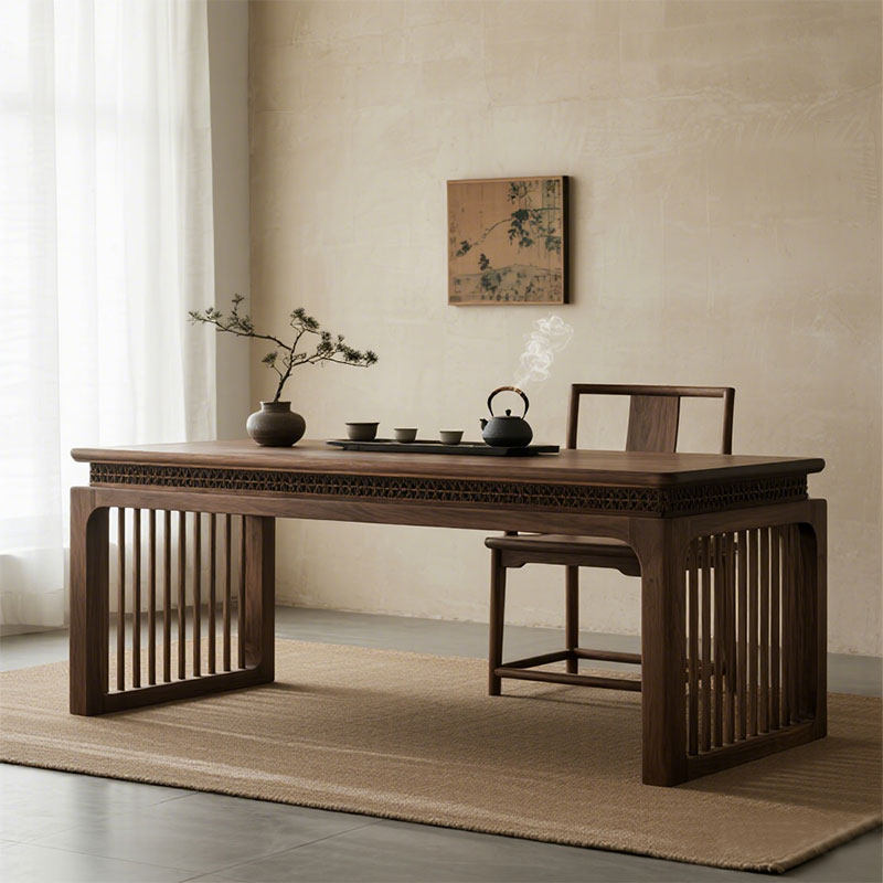 宋氏黑胡桃木实木禅意茶桌椅组合茶室茶台简约侘寂风茶几泡茶桌,住宅家具,家用茶台/茶桌,淘宝优惠券,粉丝福利购,淘宝优惠卷