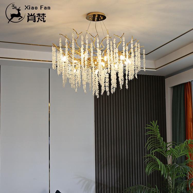 意大利轻奢客厅餐厅水晶灯创意个性高档奢华岛台冰之恋水晶吊灯