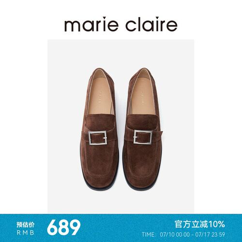 MC女鞋针扣乐福鞋春P美拉德小皮鞋