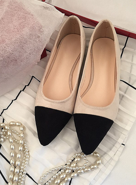 小码单鞋313233尖头浅口u平底拼接女鞋时尚百搭大码41网红奶奶鞋4