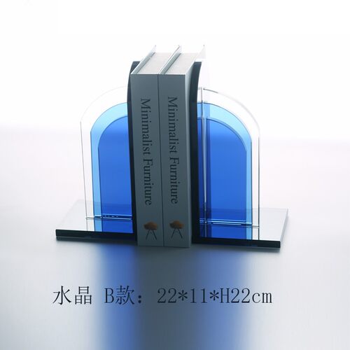 现代简约水晶阶梯l书挡摆件样板房间售楼处酒柜玄关书靠书立装饰