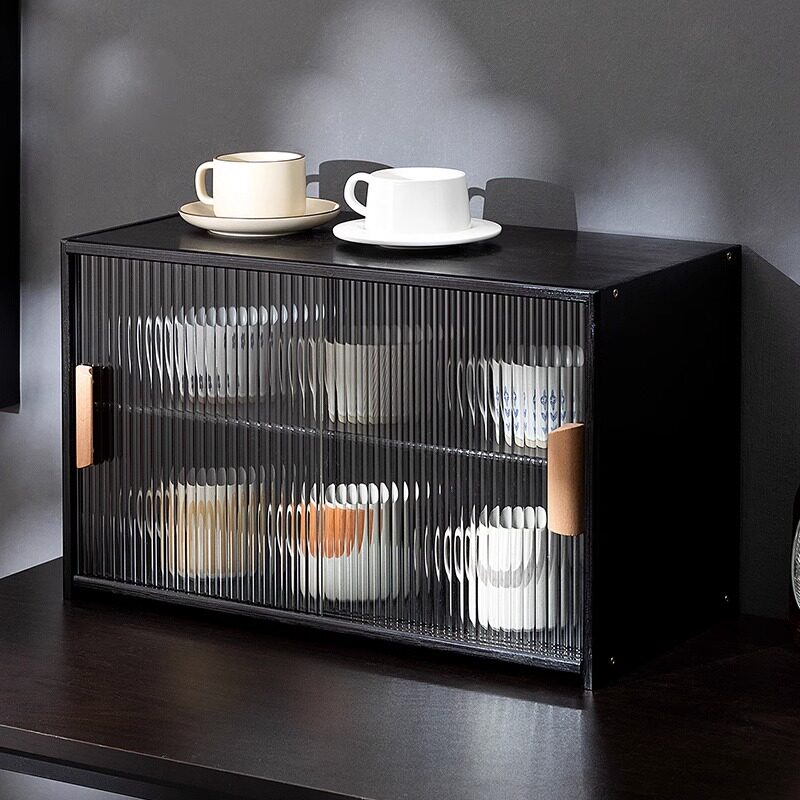 桌面杯架杯子置物架水杯u收纳盒防尘玻璃放茶杯茶具咖啡取纸杯