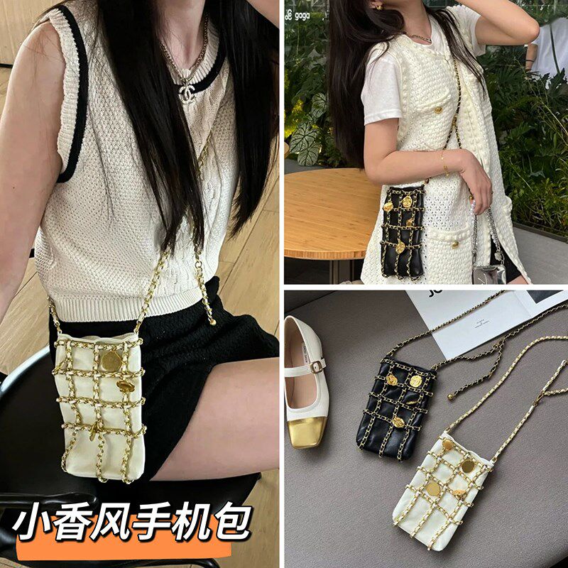 手机包女斜挎2025新款洋气小包包精致迷你小巧黑色链条包包高级感