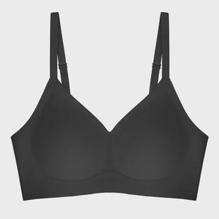 大胸显小杯无痕内衣女夏w果冻z上托条固定细肩带少女美背文胸新款