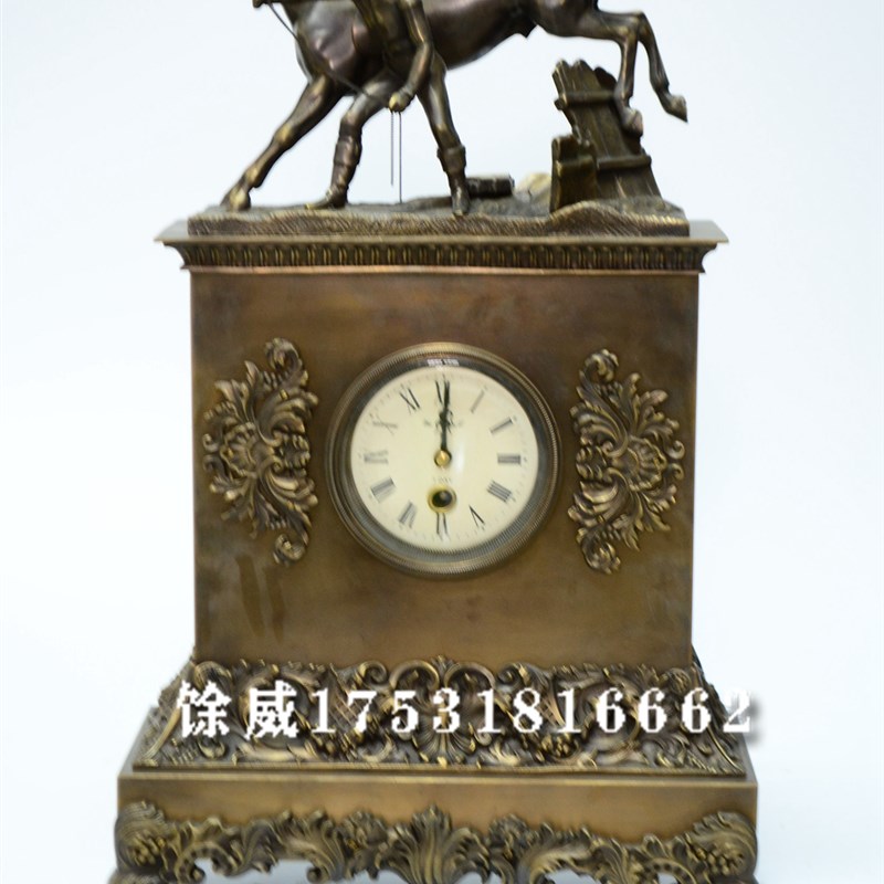 马上走点游丝摆机械m座钟仿古董欧式西洋台钟古典纯铜样板间壁炉