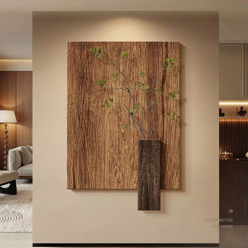 侘寂中古风玄关装饰画高级感入户门走廊J过道挂画抽象艺术客厅壁