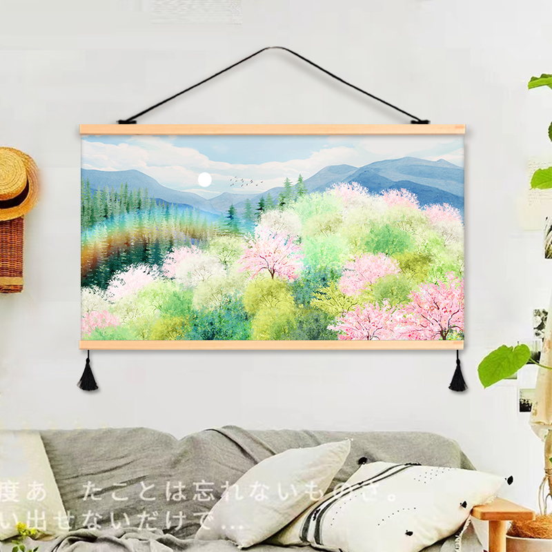 日式客厅装饰画沙发背景墙玄关走廊过道卧室床头风景饭厅挂画图片