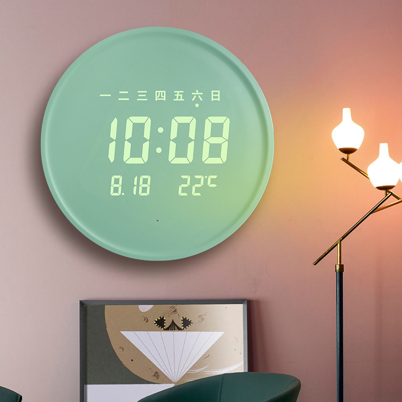 LED电子钟表夜光挂钟客厅家用时尚创意时钟挂墙轻奢简约现代挂表