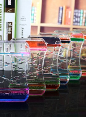 防摔沙漏计时器儿童流沙瓶摆件液体卡通创意学习时间一套油滴