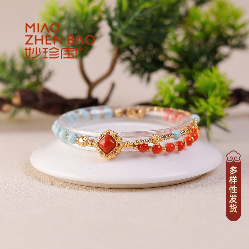 MIAO ZHENBAO天然红珊瑚项链 红韵添喜 多样性