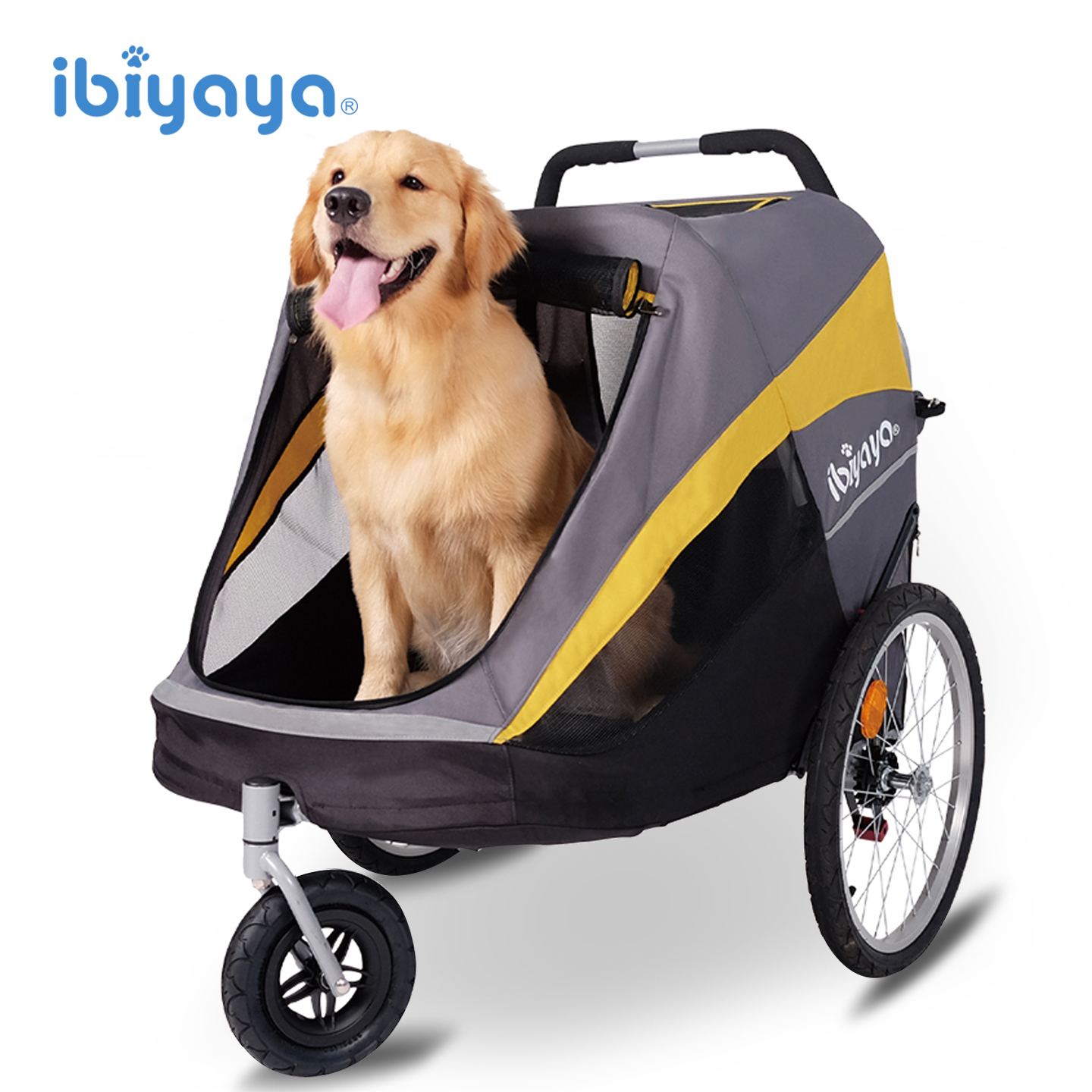 ibiyaya大型宠物推车可挂自行车