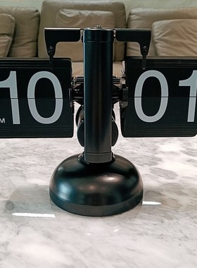 欧式自动翻页钟表小天平翻牌座钟覆古I客厅简约家居摆件王自如同