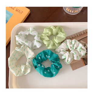 ILLUSION BOY 5个装夏日粉色系小碎花发圈布艺W大肠卷发绳饰品