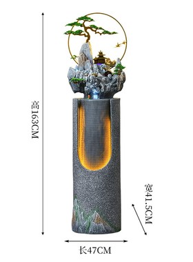 现代落地流水摆件循环水客厅水景加E湿器玄关装饰假山喷泉开业乔