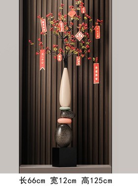 时来运转入户门玄关摆件造景迎客松客H厅电视柜装饰品暖居乔迁礼