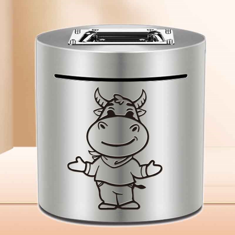 不锈钢存钱罐可存可取储蓄罐可进可出存J钱罐十二生肖存钱罐大容