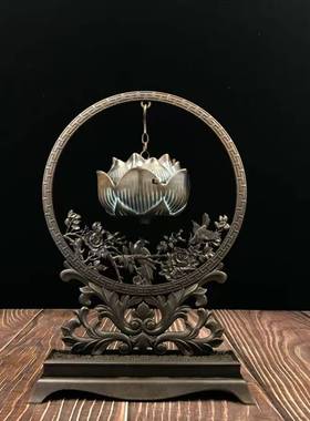 吊式香炉古典莲花龙架悬挂吊炉摆件禅H意倒流香炉回流香檀香薰香