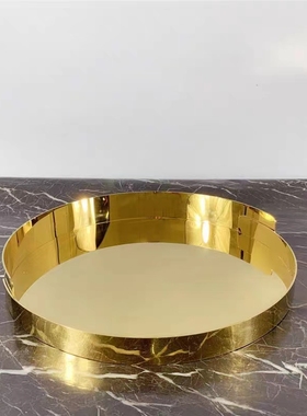 现简约创意不锈钢l托盘摆件客厅样板房餐桌茶几玄关轻奢家居饰品