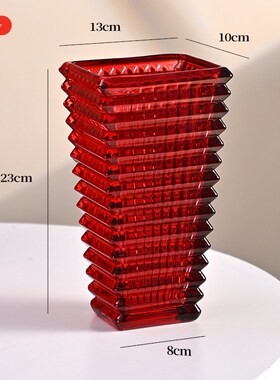 2025年红色花瓶轻奢高级感x花瓶摆件客厅插花花瓶玫瑰花喜庆插雪