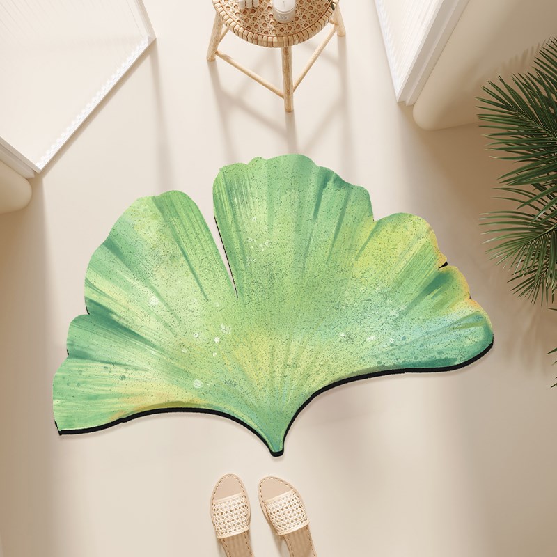 卫生间门口c硅藻泥吸水地垫芭蕉叶浴室地垫淋浴房洗手台速干防滑