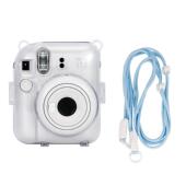 拍立得迷你12水晶保护壳斜跨手提挂绳适用富士相机保护套