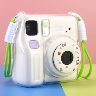 立得miniSE保护外壳instax透明相机水晶硬壳壳子链条