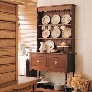 法式中古实木电视柜复古做旧玄关储物收纳柜诧寂餐厅餐边柜