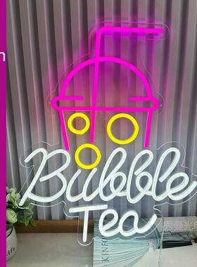 奶茶气泡水霓虹灯BUBBLE TEA NEON SIGN 冷饮咖啡店灯牌网红灯牌