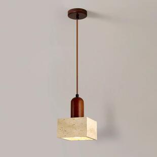 中古风黄洞石卧室床头小吊灯复古吧台设计师创意书房餐厅LED灯具