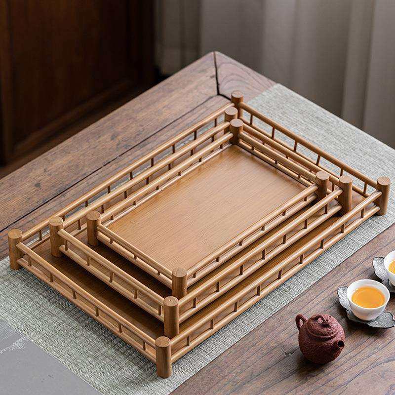 竹制托盘收纳架茶盘复古架子茶具配件便携零配茶奉托盘茶棚收纳筐,标准件/零部件/工业耗材,车间地垫,淘宝优惠券,粉丝福利购,淘宝优惠卷