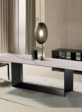 德利丰岩板餐桌长方形现代吃饭桌子意式极简饭桌LAMINA岩板大餐桌