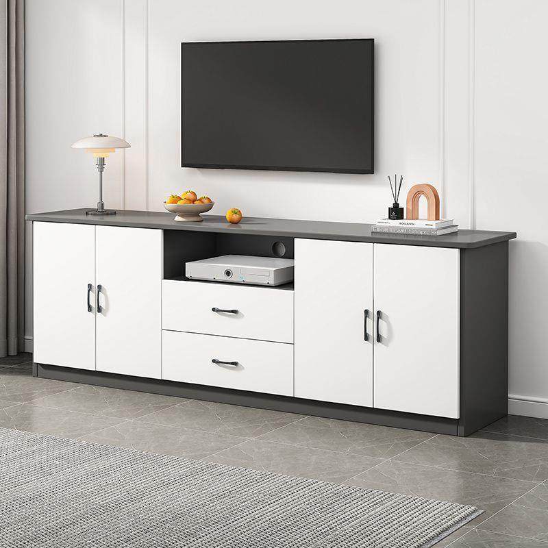 电视柜茶几组合家用小户型奶油风客厅电视柜落地收纳柜子一体安装