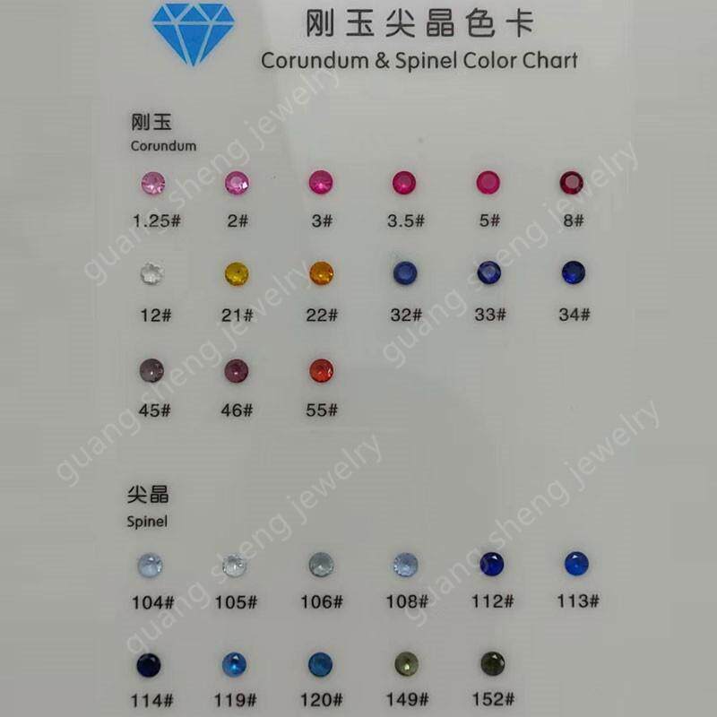 人造高硬度粉红黄蓝绿紫橙等色刚玉颜色卡 合成蓝色宝石色板