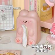 壁挂式打孔客厅桌面弹簧纸巾盒卡通家用宿舍可爱高颜值收纳盒纸盒