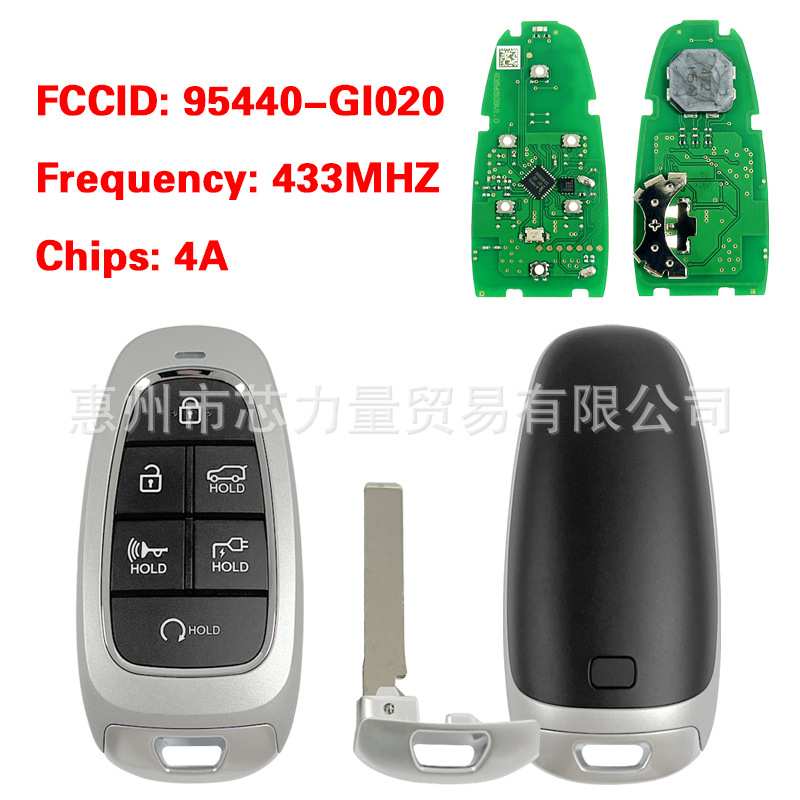适用21-24款现代IONIQ 6键智能汽车钥匙 95440-GI020 433mhz 4A