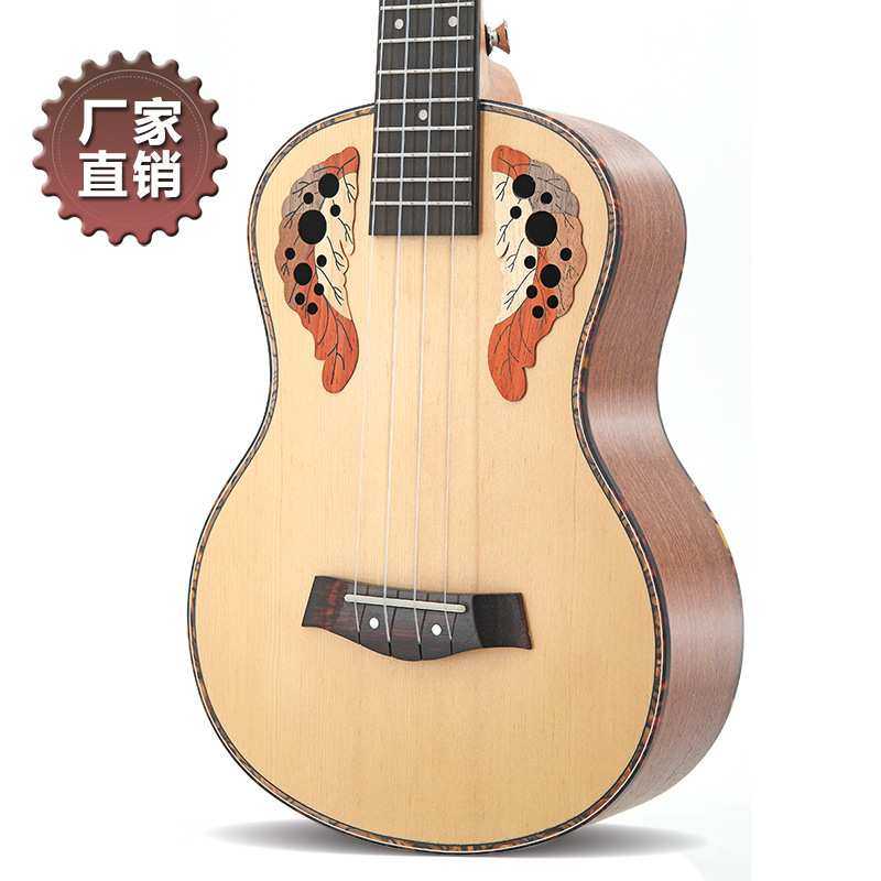 26寸云杉木葡萄孔尤克里里 乌克丽丽ukulele四弦小吉他 厂家直销