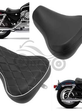 适用哈雷XL883/1200 改装黑色 菱形格 前坐垫 前坐包 1983-2003年