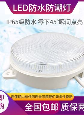 LED冷库防潮灯防爆防水灯16W圆形一体化浴室灯卫生间户外照明灯具