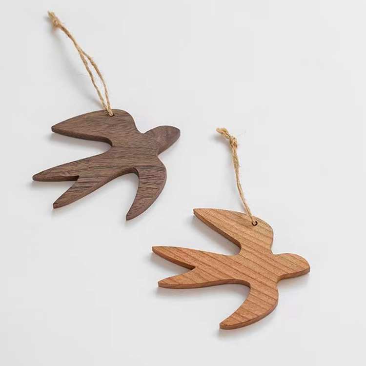 ins风小挂件木质实木装饰挂件奶茶店墙壁装饰品木质燕子创意可爱